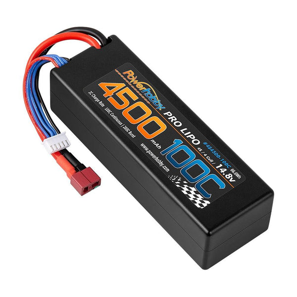 Powerhobby 4s 14.8V 4500mah 100c Lipo Battery Deans Hard Case 4-Cell