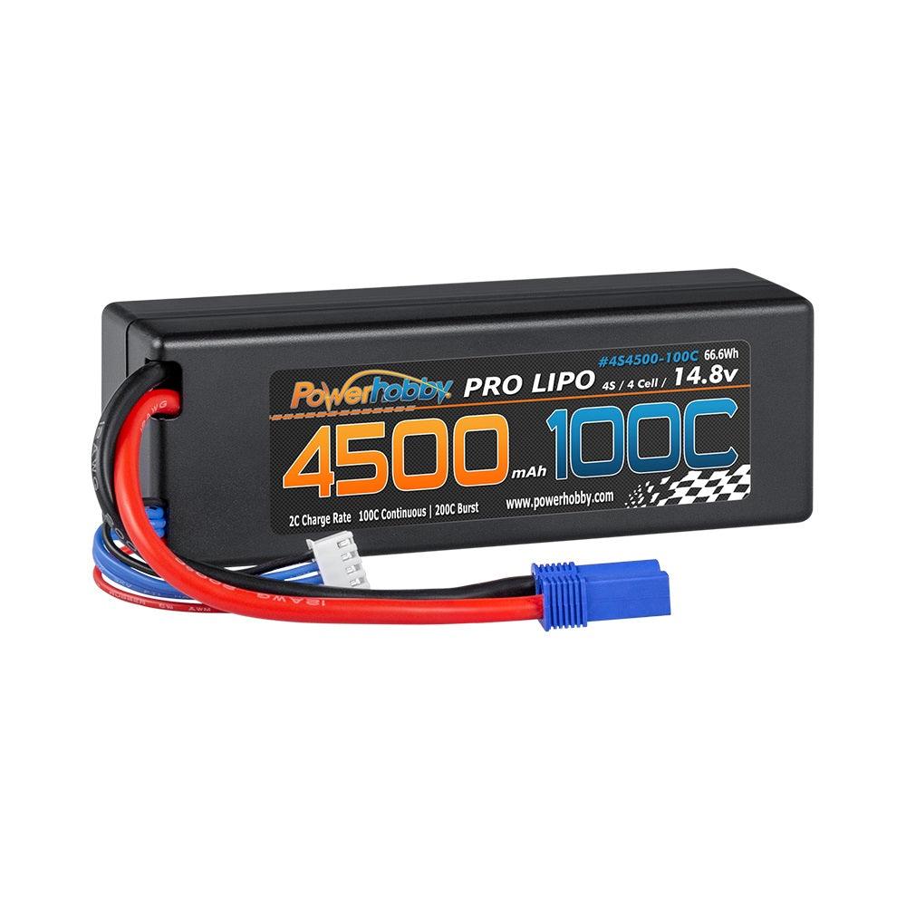 Powerhobby 4s 14.8V 4500mah 100c Lipo Battery EC5 Hard Case 4-Cell