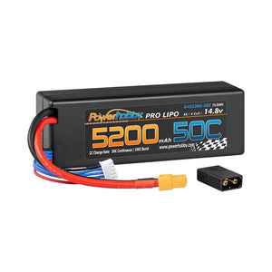 Powerhobby 4s 14.8v 5200mah 50c Lipo Battery w XT60 + Adapter Plug Hard Case LCG