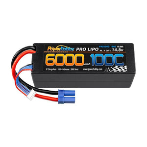Powerhobby 4s 14.8v 6000mah 100c Lipo Battery w EC5 Hard Case 4-cell