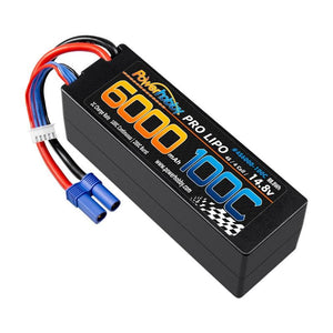 Powerhobby 4s 14.8v 6000mah 100c Lipo Battery w EC5 Hard Case 4-cell