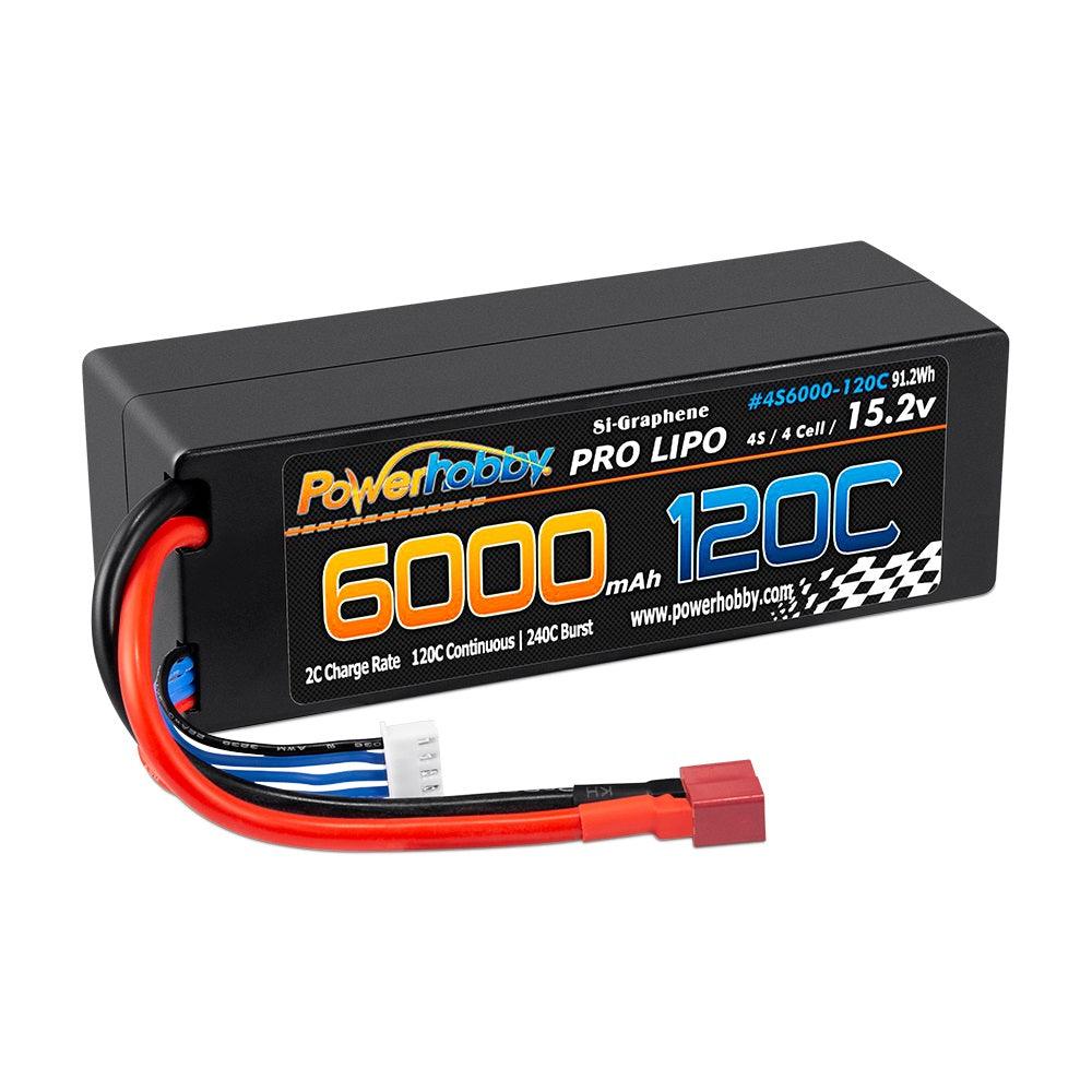 Powerhobby 4s 15.2v 6000MAH 120C Graphene + HV Lipo Battery Deans Plug Hard Case