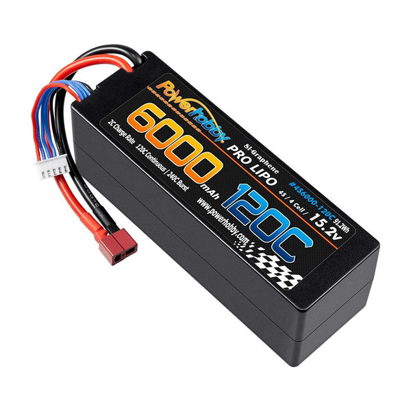 Powerhobby 4s 15.2v 6000MAH 120C Graphene + HV Lipo Battery Deans Plug Hard Case