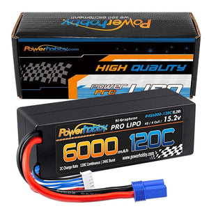 Powerhobby 4s 15.2v 6000MAH 120C Graphene + HV Lipo Battery w EC5 Plug Hard Case