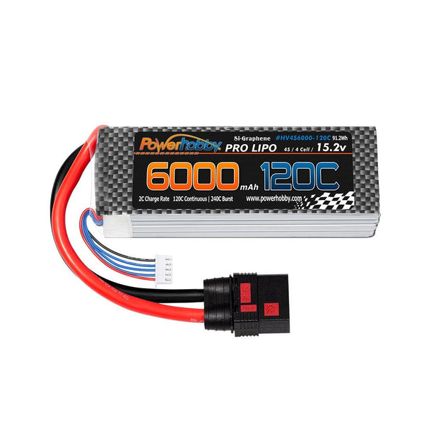 Powerhobby 4s 15.2v 6000MAH 120C Graphene + HV Lipo Battery QS8 Plug 8AWG Wire