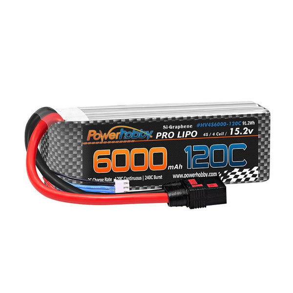 Powerhobby 4s 15.2v 6000MAH 120C Graphene + HV Lipo Battery QS8 Plug 8AWG Wire