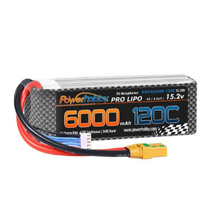 Powerhobby 4s 15.2v 6000MAH 120C Graphene + HV Lipo Battery XT90 Plug Soft Case