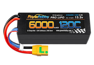 Powerhobby 4s 15.2v 6000MAH 120C Graphene + HV Lipo Battery XT90 Plug Hard Case