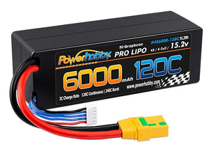 Powerhobby 4s 15.2v 6000MAH 120C Graphene + HV Lipo Battery XT90 Plug Hard Case