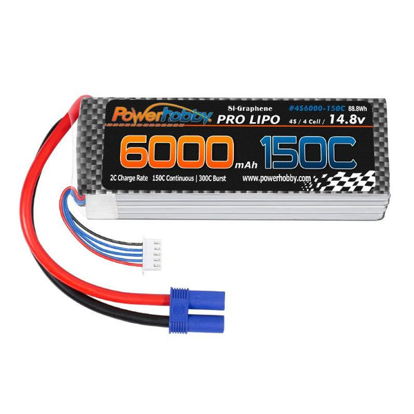 Powerhobby XTREME 4S 14.8V 6000mah 150c-300C Lipo Battery W EC5 Plug 4-Cell