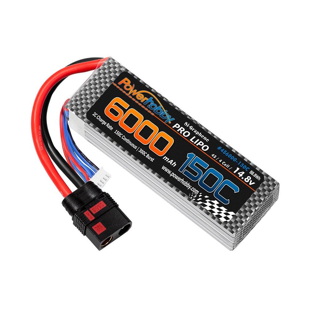 Powerhobby XTREME 4S 14.8V 6000mah 150C-300C Lipo Battery W QS8 Plug 8AWG