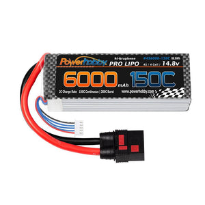 Powerhobby XTREME 4S 14.8V 6000mah 150C-300C Lipo Battery W QS8 Plug 8AWG
