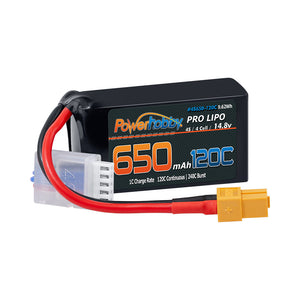 Powerhobby 4S 14.8V 650mAh 120C GRAPHENE Lipo Battery w XT60 Plug