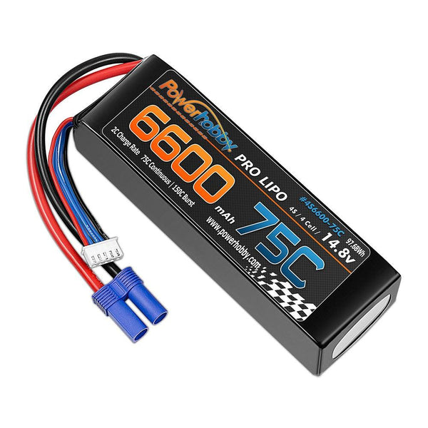PowerHobby 4S 14.8V 6600mAh 75C-150C Lipo Battery EC5 Plug 4-CELL