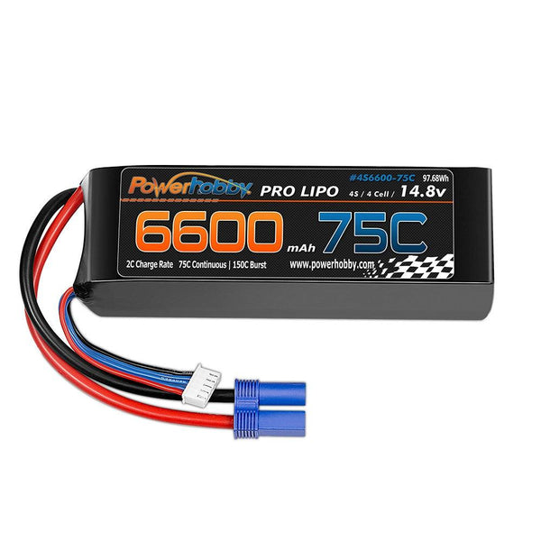 PowerHobby 4S 14.8V 6600mAh 75C-150C Lipo Battery EC5 Plug 4-CELL
