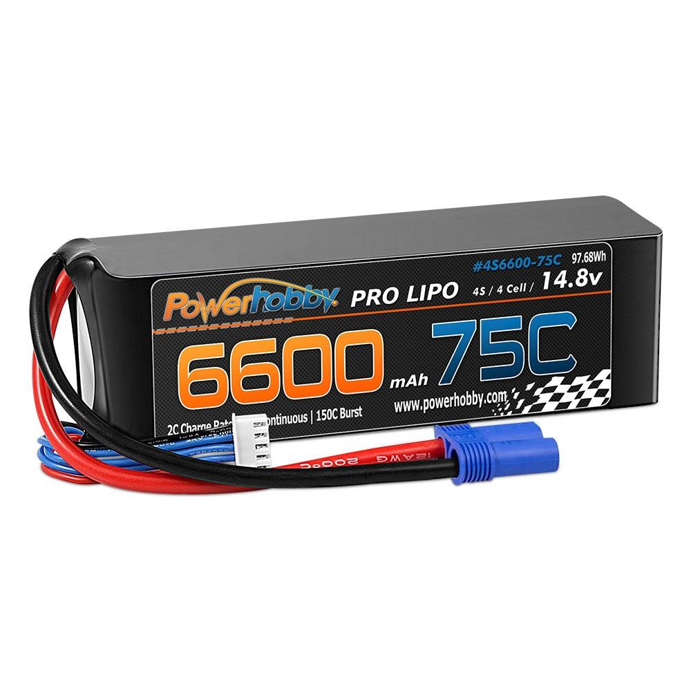 PowerHobby 4S 14.8V 6600mAh 75C-150C Lipo Battery EC5 Plug 4-CELL