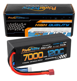Powerhobby 4s 14.8V 7000MAH 120C Graphene Lipo Battery w DEANS Plug Hard Case