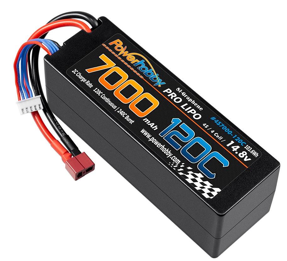 Powerhobby 4s 14.8V 7000MAH 120C Graphene Lipo Battery w DEANS Plug Hard Case