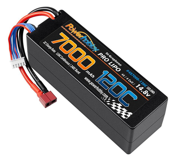 Powerhobby 4s 14.8V 7000MAH 120C Graphene Lipo Battery w DEANS Plug Hard Case