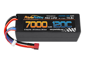 Powerhobby 4s 14.8V 7000MAH 120C Graphene Lipo Battery w DEANS Plug Hard Case