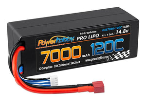 Powerhobby 4s 14.8V 7000MAH 120C Graphene Lipo Battery w DEANS Plug Hard Case