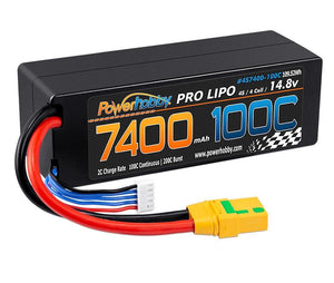 Powerhobby 4s 14.8V 7000MAH 120C Graphene Lipo Battery w XT90 Plug Hard Case
