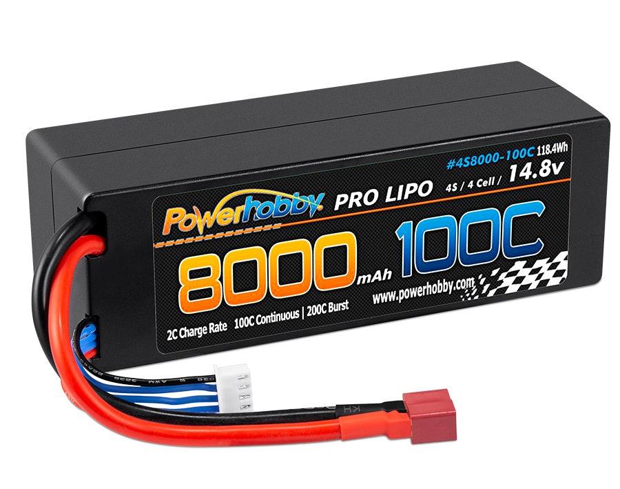 Powerhobby 4s 14.8V 8000MAH 100C Lipo Battery w DEANS Plug Hard Case