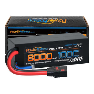 Powerhobby 4s 14.8V 8000MAH 100C Lipo Battery w QS8 Plug Hard Case 8AWG