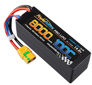 Powerhobby 4s 14.8V 8000MAH 100C Lipo Battery w XT90 Plug Hard Case