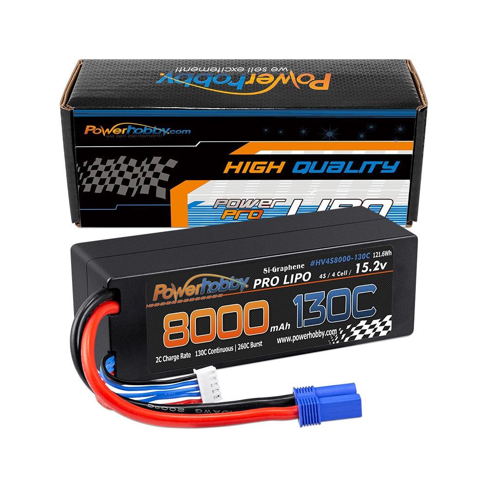 Powerhobby 4s 15.2V 8000MAH 130C HV + GRAPHENE Lipo Battery EC5 Plug Hard Case