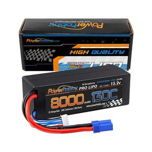 Powerhobby 4s 15.2V 8000MAH 130C HV + GRAPHENE Lipo Battery EC5 Plug Hard Case