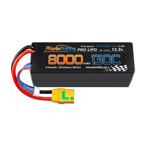 Powerhobby 4s 15.2V 8000MAH 130C HV + GRAPHENE Lipo Battery XT90 Plug Hard Case