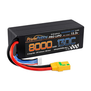 Powerhobby 4s 15.2V 8000MAH 130C HV + GRAPHENE Lipo Battery XT90 Plug Hard Case