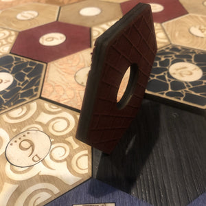 5-6 Player Blue Stained Catan Compatible  Board Set with Laser Etched Terrain, Border and Number Pieces