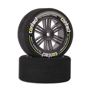 Contact RC J1CT73 1/10 Front Tires 62mm 37Shore Black Carbon Wheels (2)