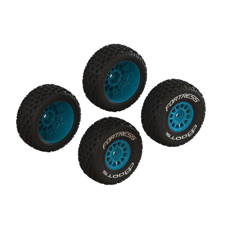 PowerHobby Arrma ARA-1571 dBoots 'FORTRESS' Glued Tire Set Blue (2 Pairs) 1/16 Mojave Grom