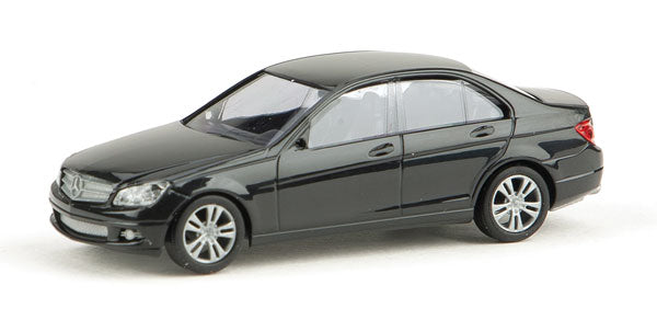 Black Forest® Hobby Supply Co Busch 89138 HO Scale Mercedes-Benz C-Klasse Sedan Economy - Assembled -- Black — HO Scale