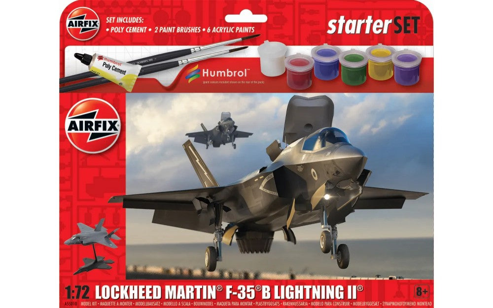 Airfix 55010 1/72 F35B Lightning II Combat Large Starter Set w/paint & glue