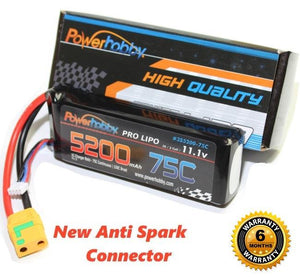 PowerHobby 3S 11.1V 5200mAh 75C Lipo Battery Pack w XT90 Connector / Plug 3-Cell