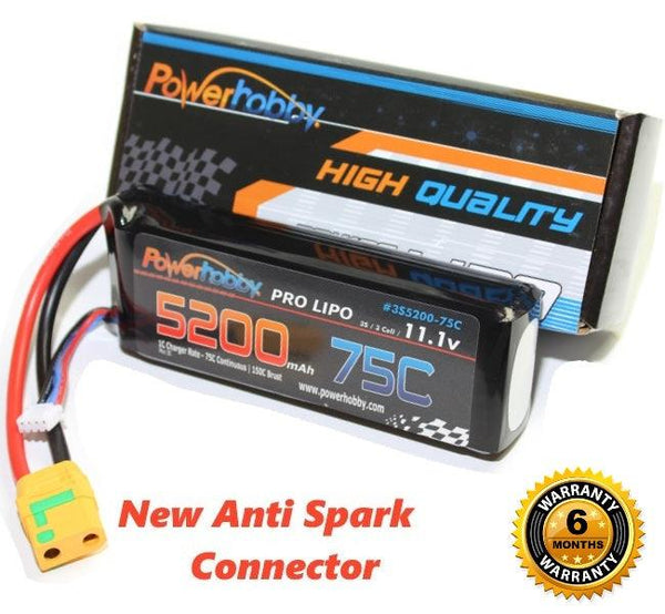 PowerHobby 3S 11.1V 5200mAh 75C Lipo Battery Pack w XT90 Connector / Plug 3-Cell