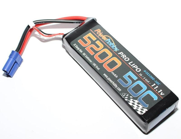 PowerHobby 3S 11.1V 5200mAh 50C Lipo Battery Pack w EC5 Plug 3-Cell