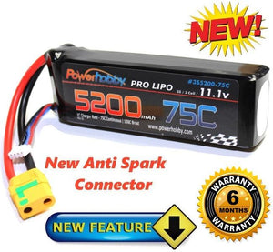 PowerHobby 3S 11.1V 5200mAh 75C Lipo Battery Pack w XT90 Connector / Plug 3-Cell