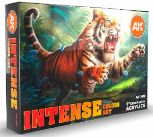 Black Forest® Hobby Supply Co AK Interactive 11612 Intense 3G Acrylic Paint Set (6 Colors) 17ml Bottles — Glues, Paints,