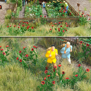Black Forest® Hobby Supply Co Busch 1255 HO Scale Poppies - Kit (Plastic) -- Parts for 80 Plants (red) — HO Scale Scenery >