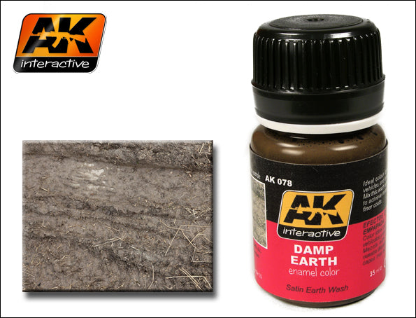 Black Forest® Hobby Supply Co AK Interactive 78 Damp Earth Satin Wash Enamel Paint 35ml Bottle — Glues, Paints, Tools > AK