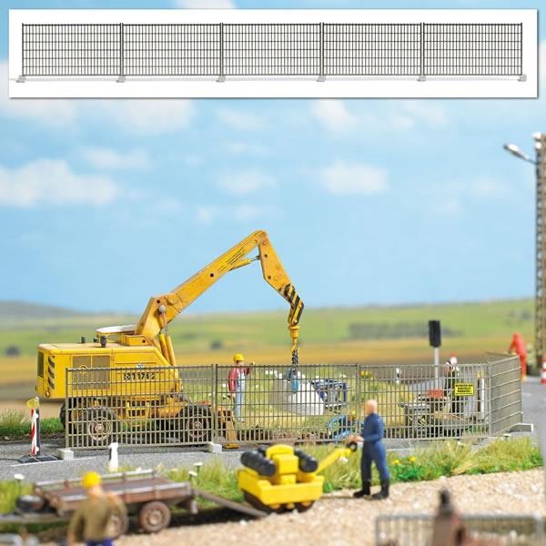 Black Forest® Hobby Supply Co Busch 1024 HO Scale Wire Construction Fence - Kit -- 5 Sections — HO Scale Scenery > Busch