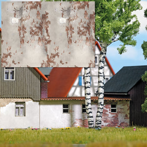 Busch 7438 HO/TT Scale Decorative Panels, Weathered Brick Wall