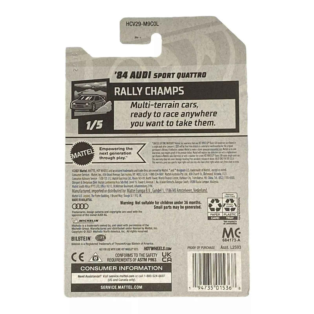 Hot Wheels '84 Audi Sport Quattro - Rally Champs Series 1/5