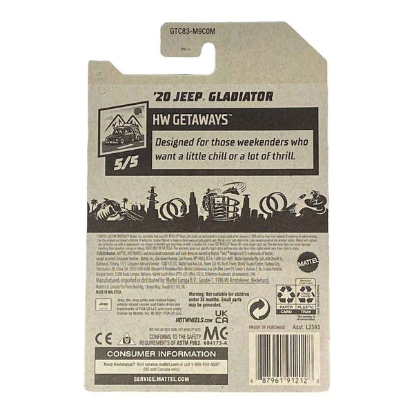 Hot Wheels '20 Jeep Gladiator - Getaways Series 5/5 (Damaged Packaging)