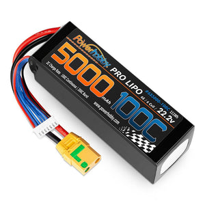 Powerhobby 6s 22.2v 5000mah 100c Lipo Battery w XT90 Plug Soft Case